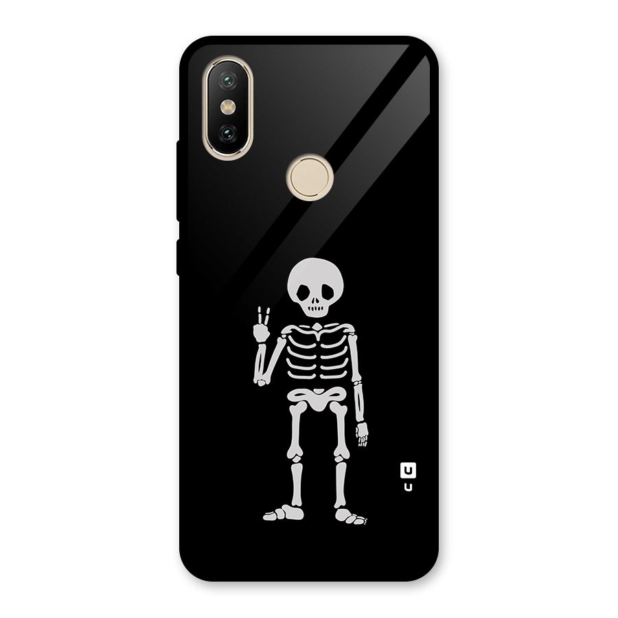 Victory Skeleton Spooky Glass Back Case for Redmi A2