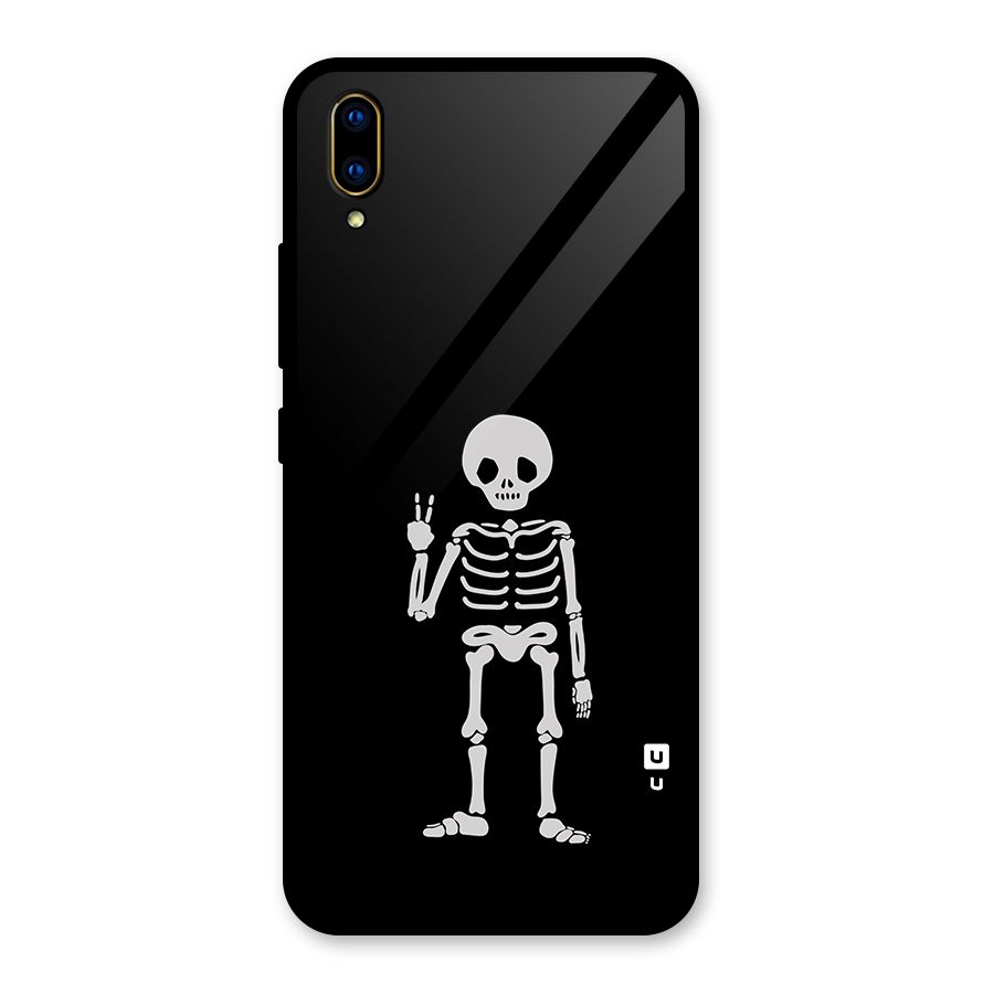 Victory Skeleton Spooky Glass Back Case for Vivo V11 Pro