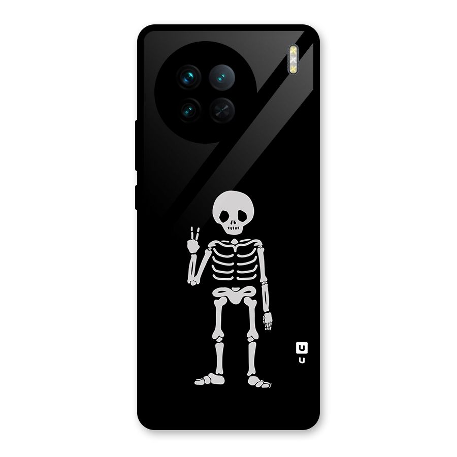 Victory Skeleton Spooky Glass Back Case for Vivo X90