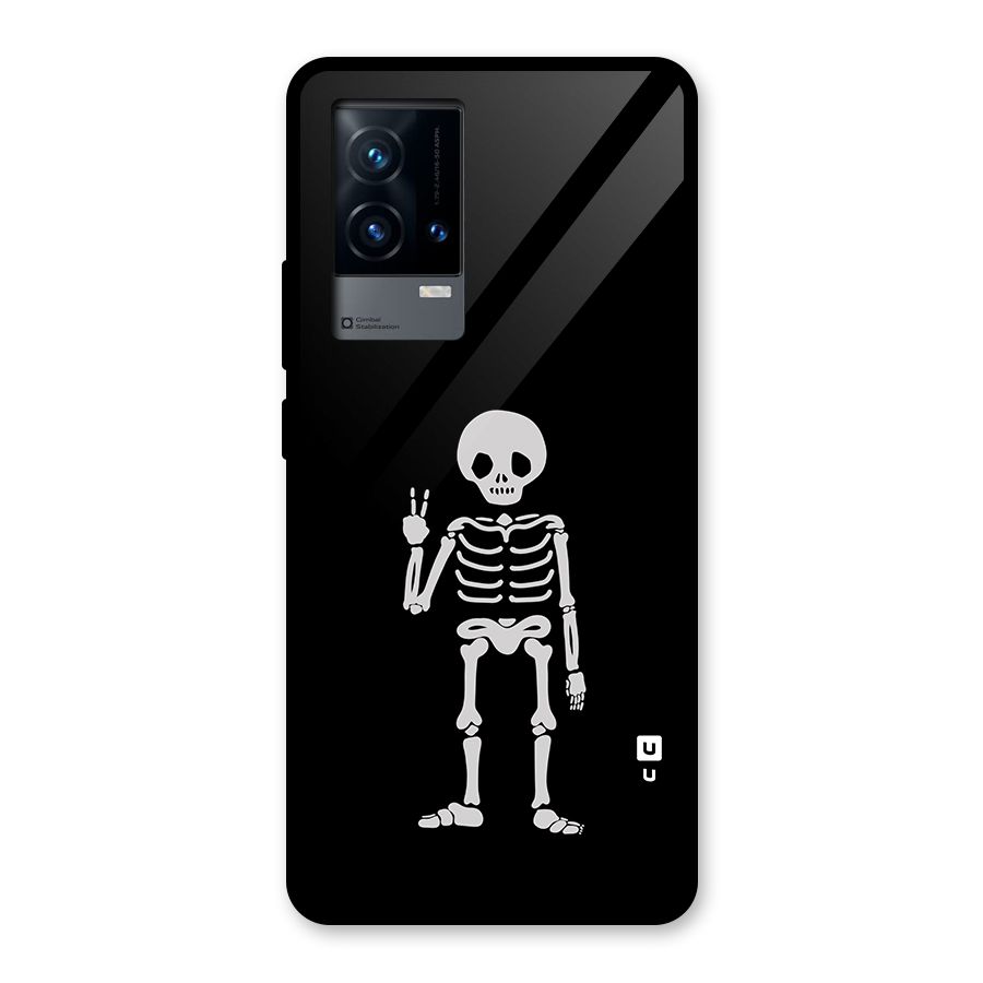 Victory Skeleton Spooky Glass Back Case for iQOO 9 5G