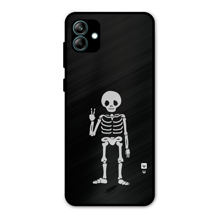 Victory Skeleton Spooky Metal Back Case for Galaxy A04
