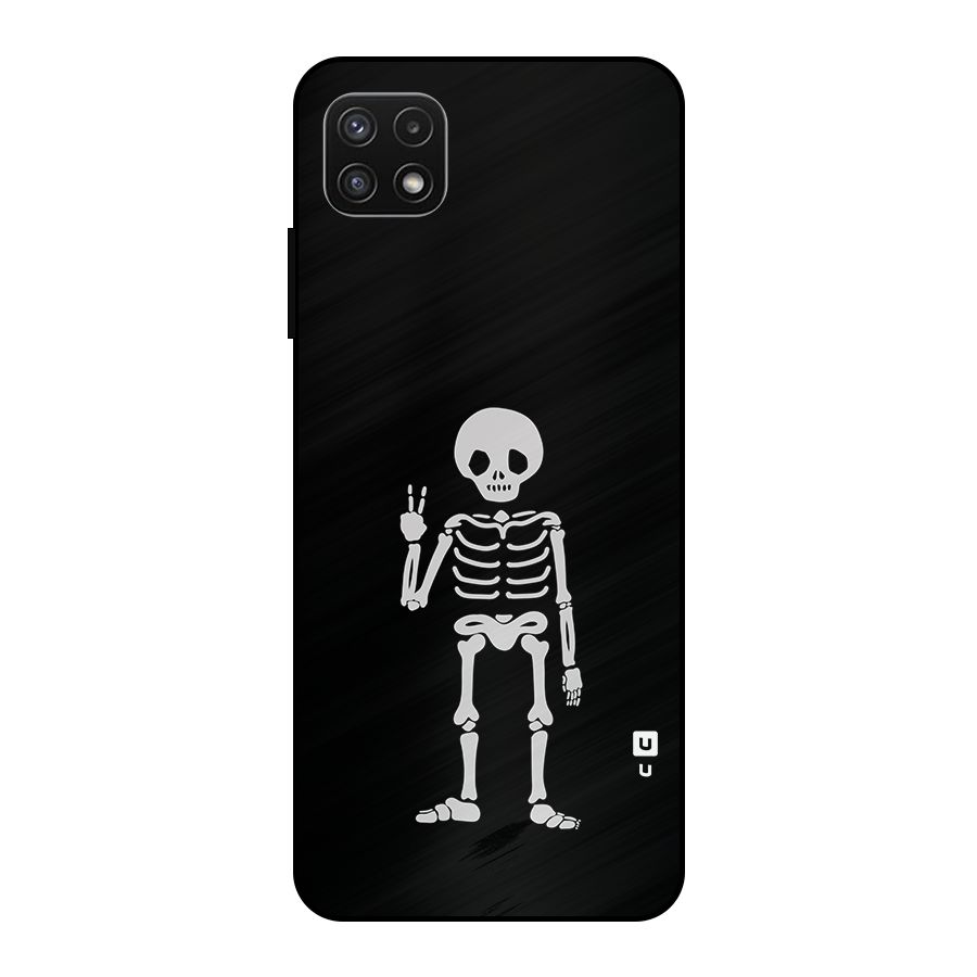 Victory Skeleton Spooky Metal Back Case for Galaxy A22 5G
