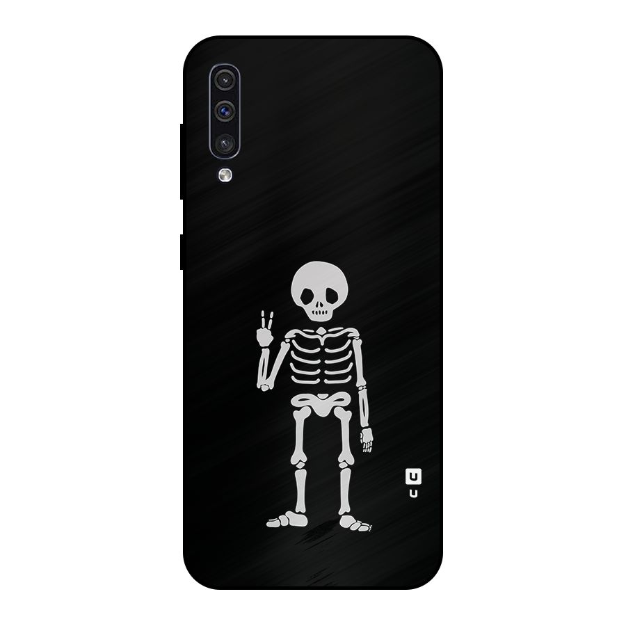 Victory Skeleton Spooky Metal Back Case for Galaxy A30s