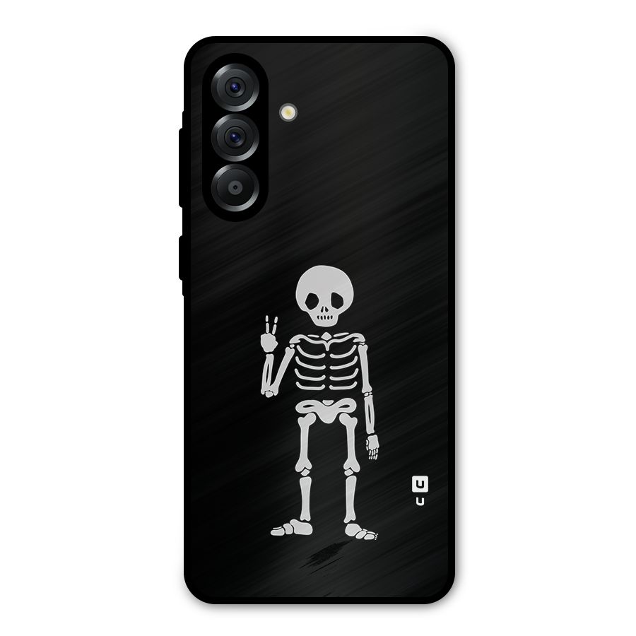 Victory Skeleton Spooky Metal Back Case for Galaxy A36