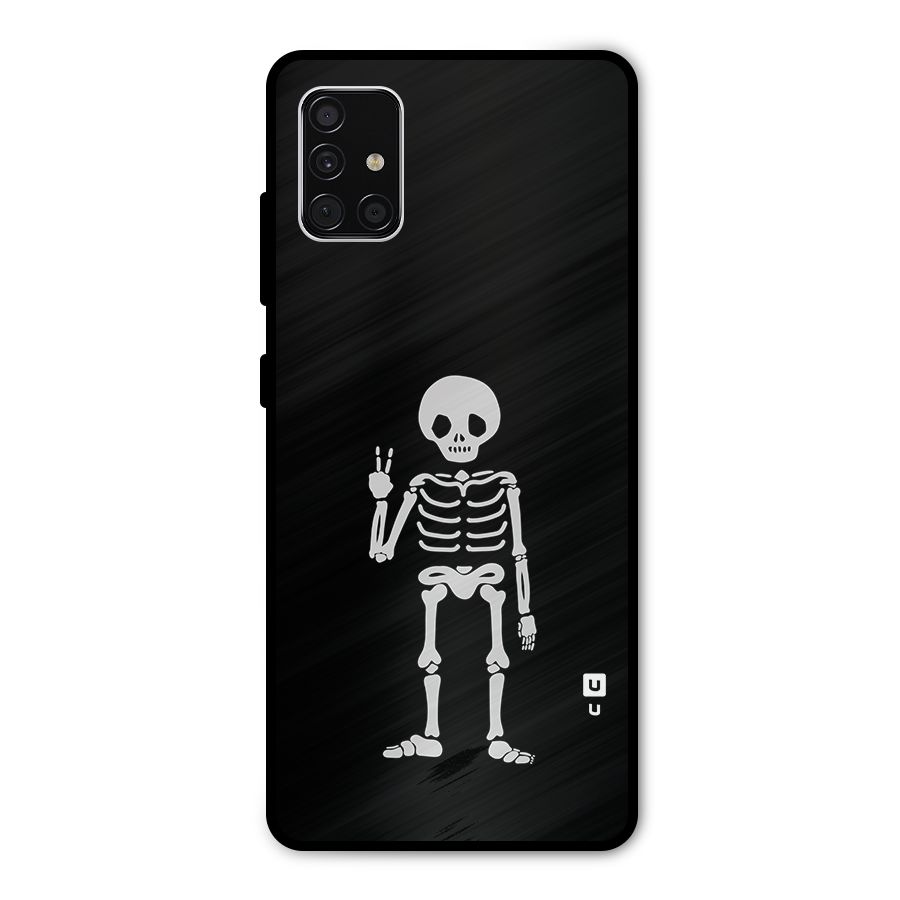Victory Skeleton Spooky Metal Back Case for Galaxy A51