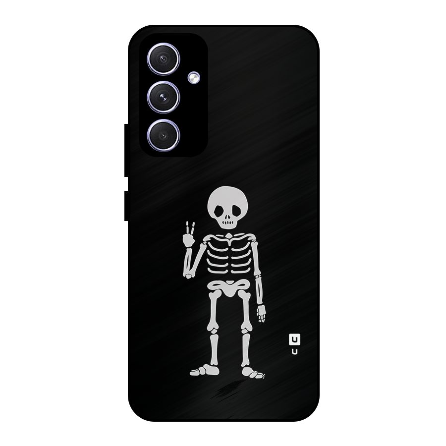 Victory Skeleton Spooky Metal Back Case for Galaxy A54