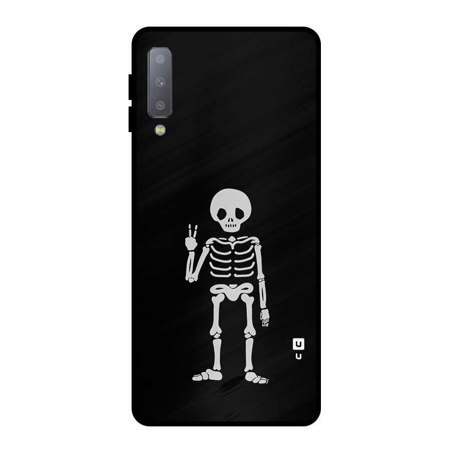 Victory Skeleton Spooky Metal Back Case for Galaxy A7 (2018)