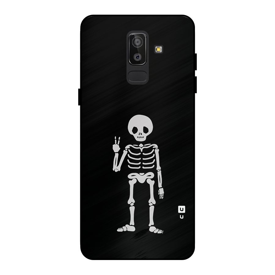 Victory Skeleton Spooky Metal Back Case for Galaxy J8