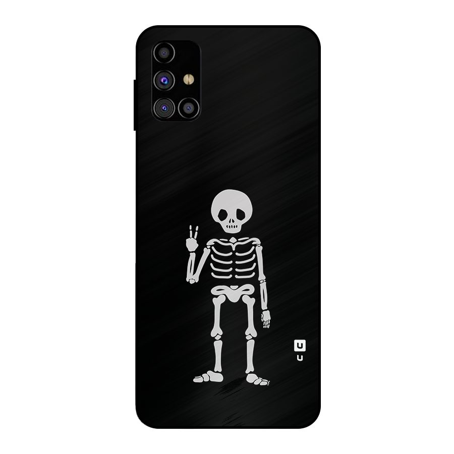 Victory Skeleton Spooky Metal Back Case for Galaxy M31s