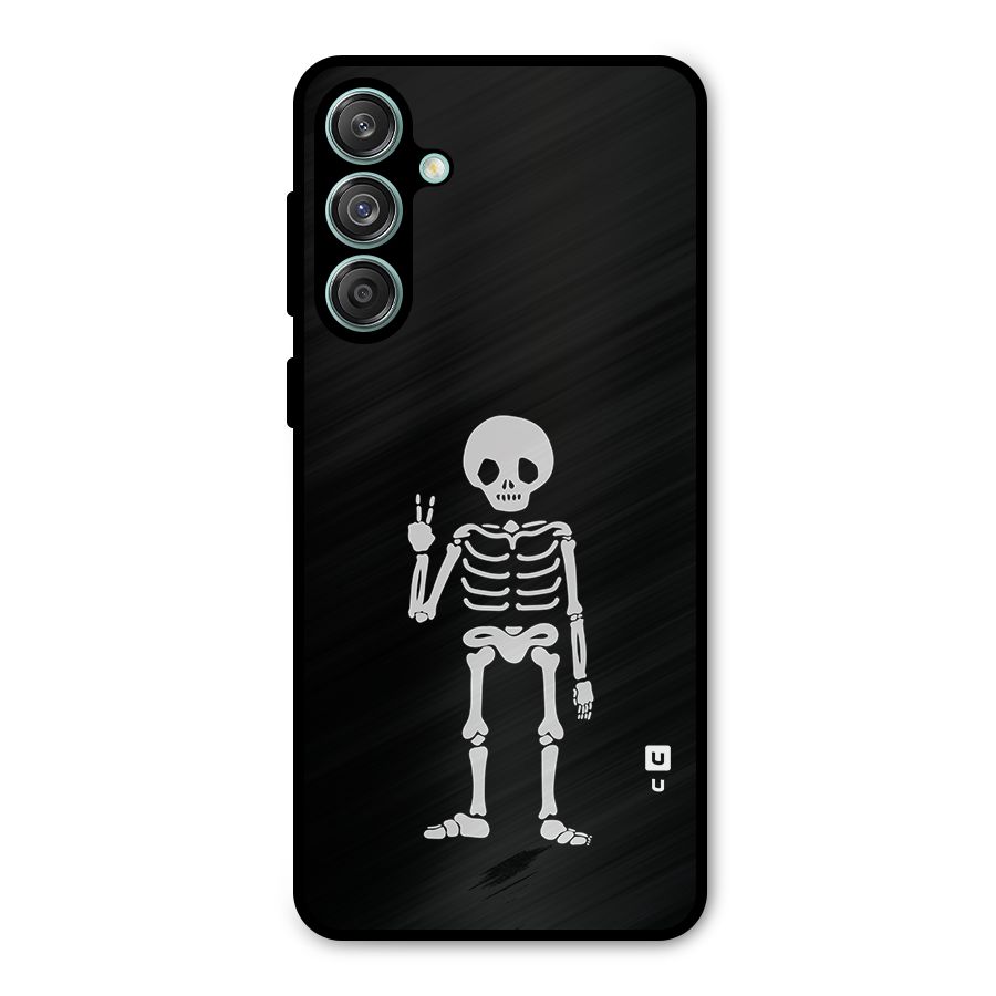 Victory Skeleton Spooky Metal Back Case for Galaxy M55 5G
