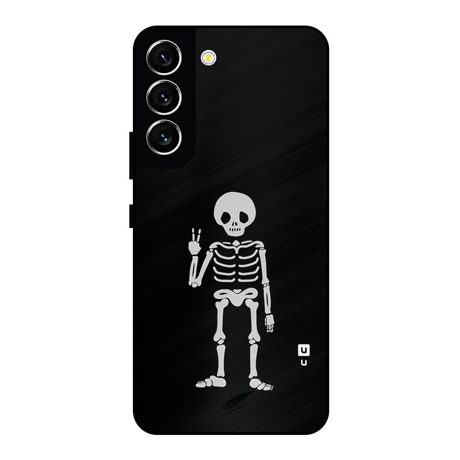 Victory Skeleton Spooky Metal Back Case for Galaxy S22 5G