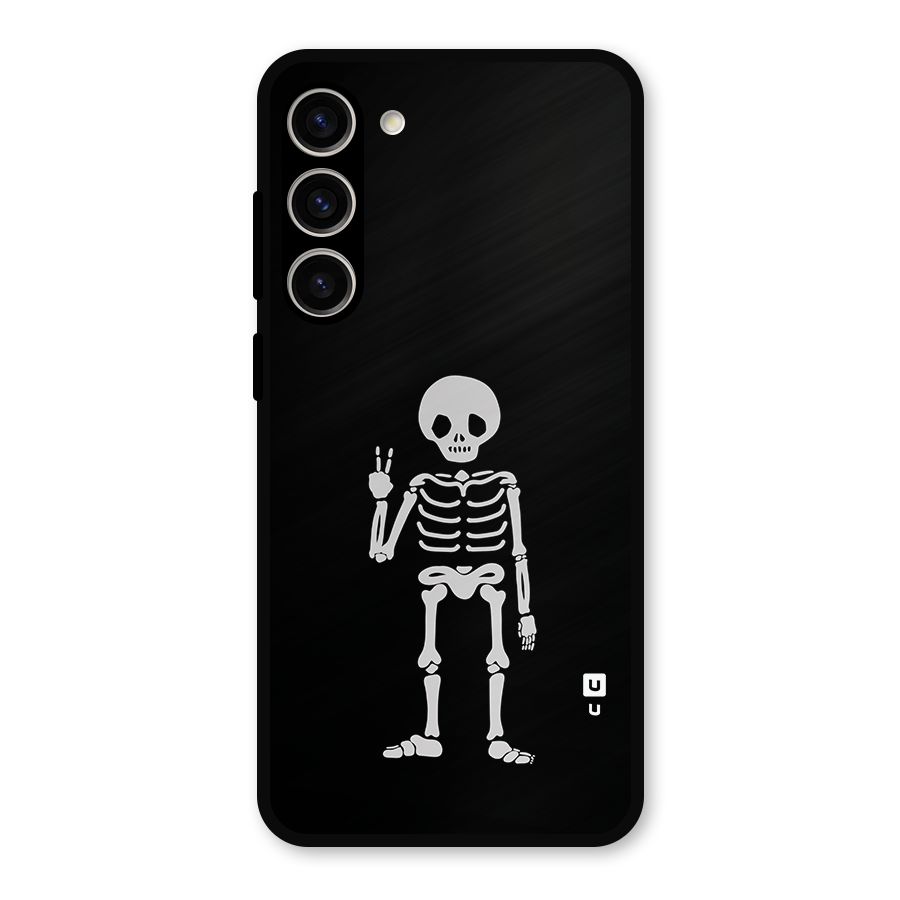Victory Skeleton Spooky Metal Back Case for Galaxy S23 Plus