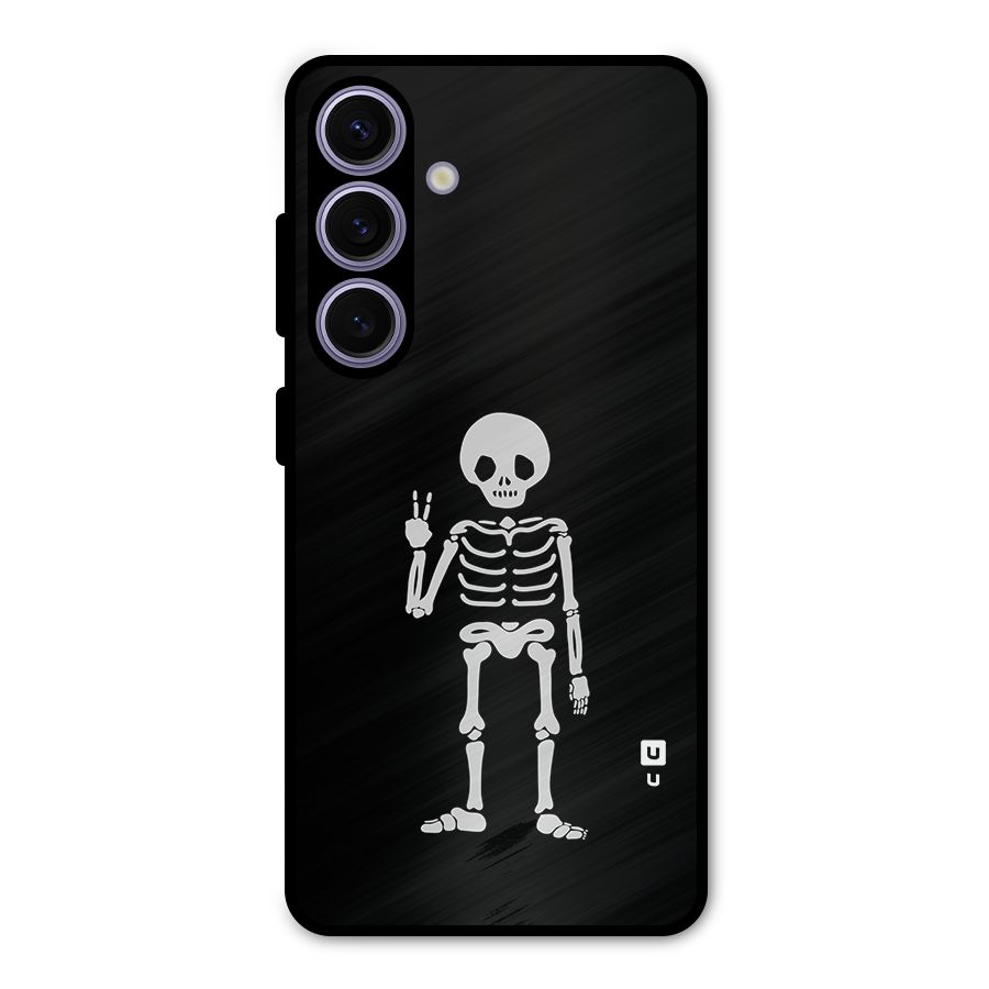 Victory Skeleton Spooky Metal Back Case for Galaxy S24