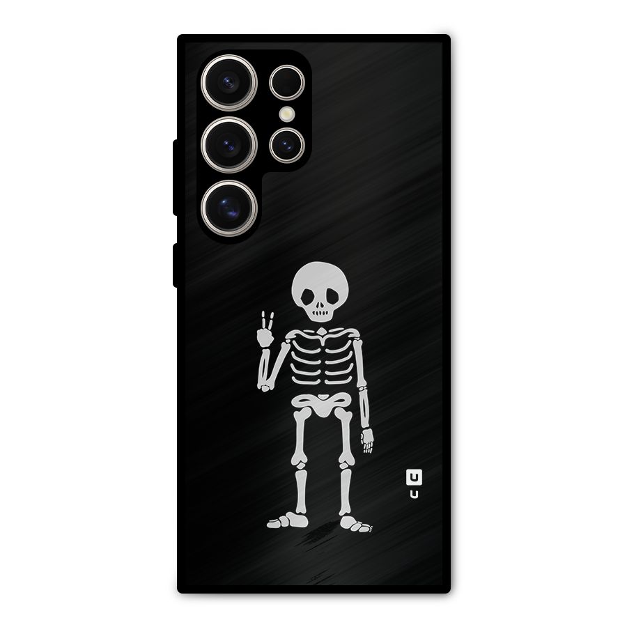 Victory Skeleton Spooky Metal Back Case for Galaxy S24 Ultra