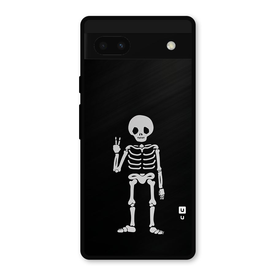 Victory Skeleton Spooky Metal Back Case for Google Pixel 6a
