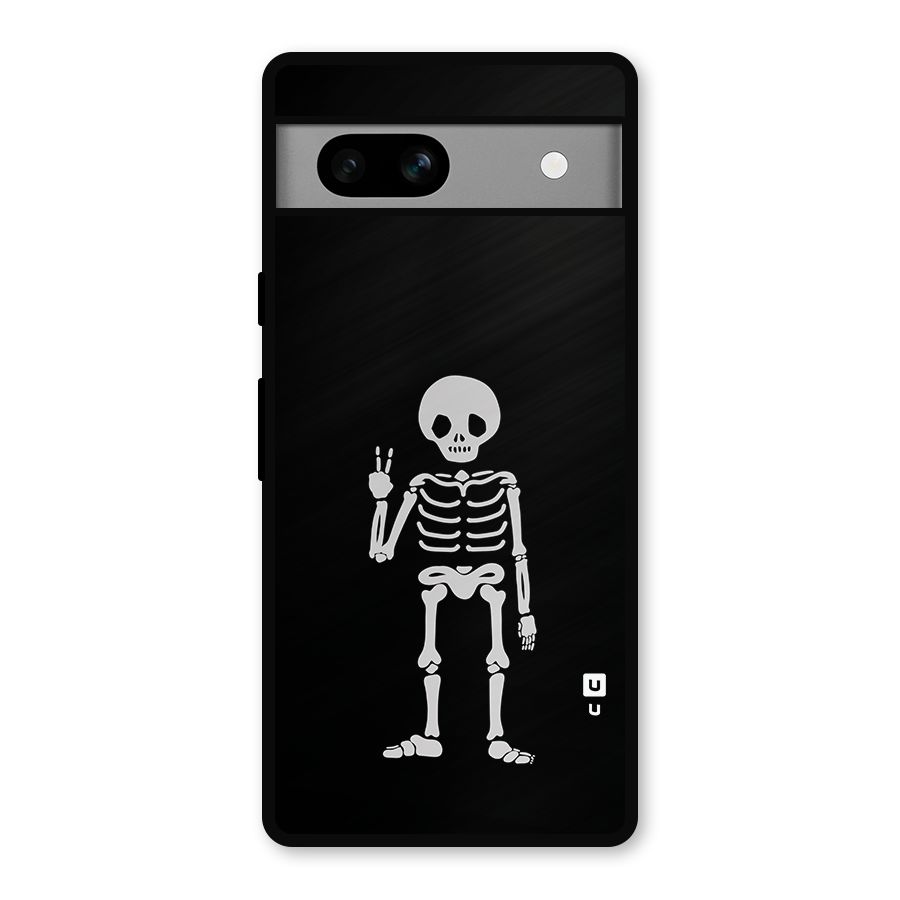 Victory Skeleton Spooky Metal Back Case for Google Pixel 7a