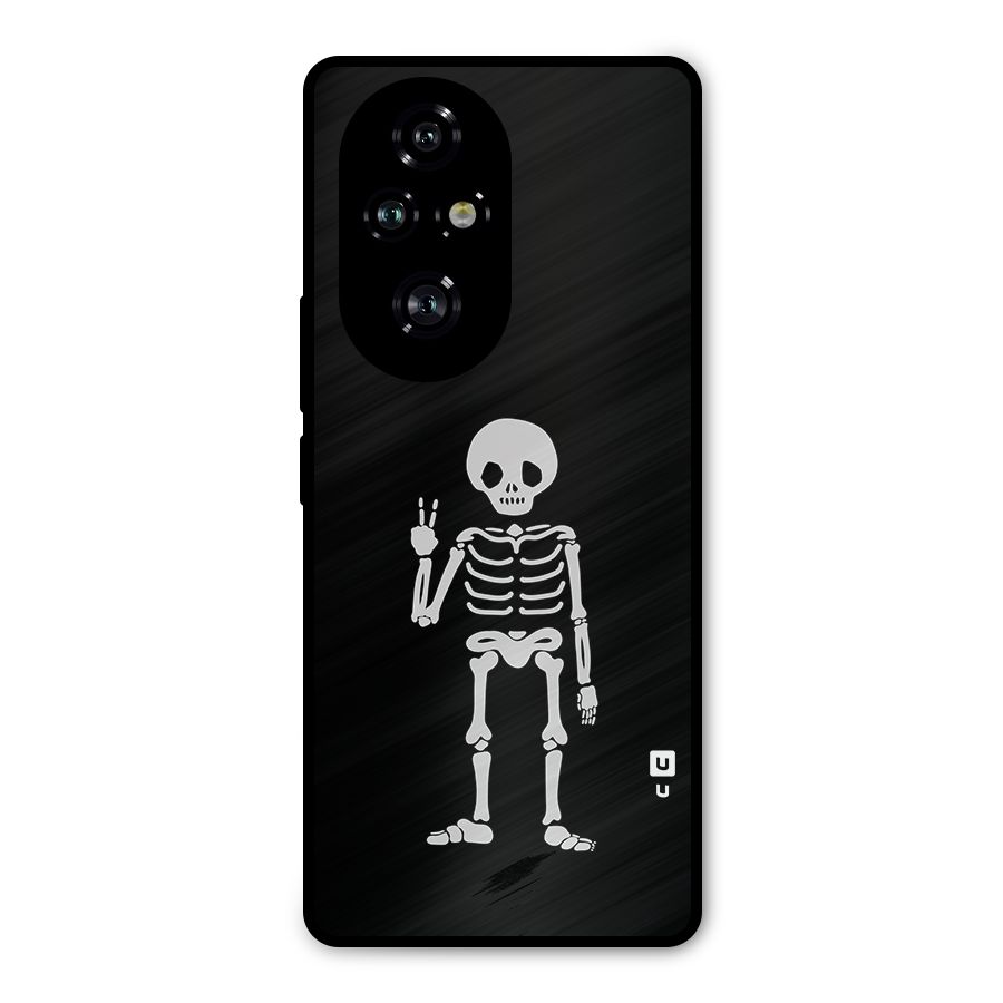 Victory Skeleton Spooky Metal Back Case for Honor 200 Pro
