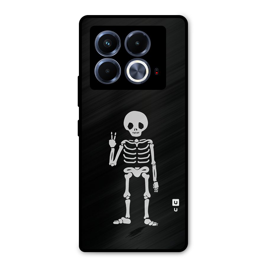 Victory Skeleton Spooky Metal Back Case for Infinix Note 40 5G