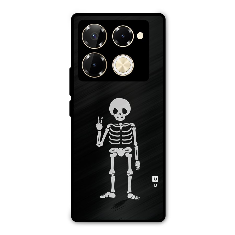 Victory Skeleton Spooky Metal Back Case for Infinix Note 40 Pro