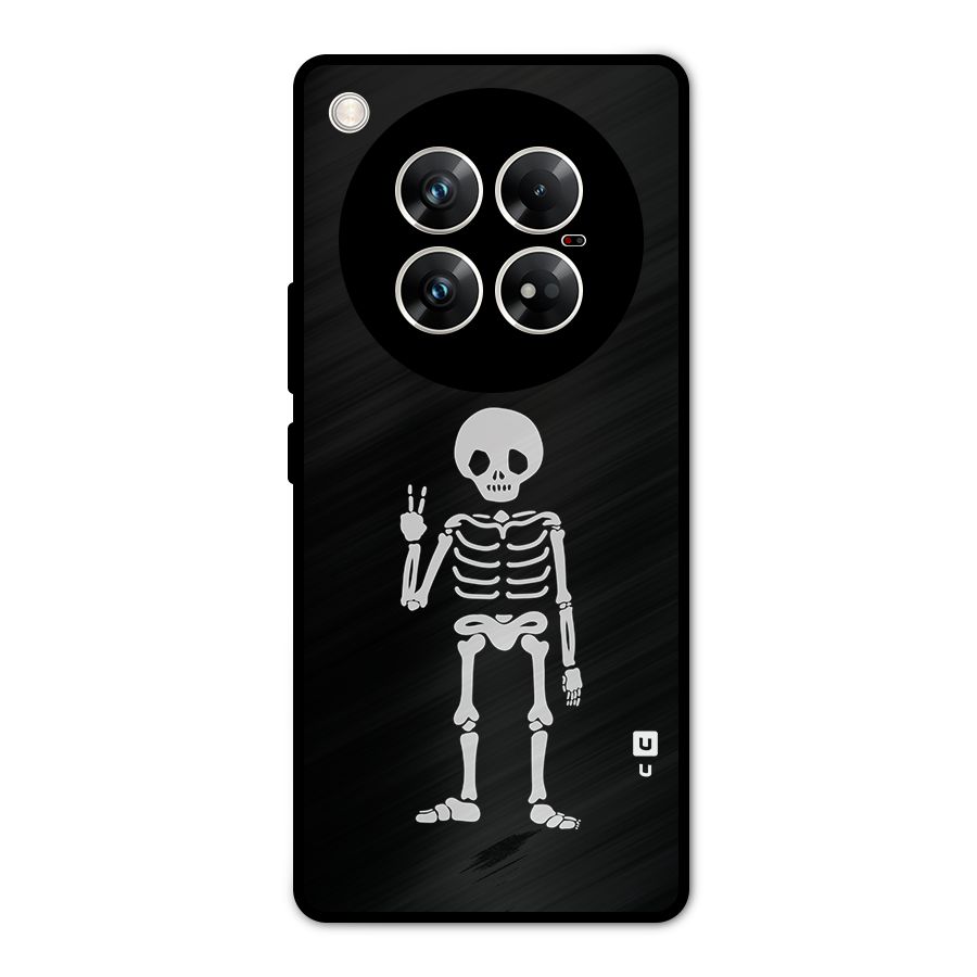 Victory Skeleton Spooky Metal Back Case for Infinix Zero 40 5G