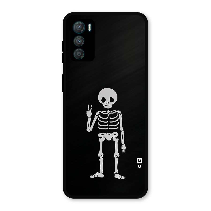 Victory Skeleton Spooky Metal Back Case for Moto G42