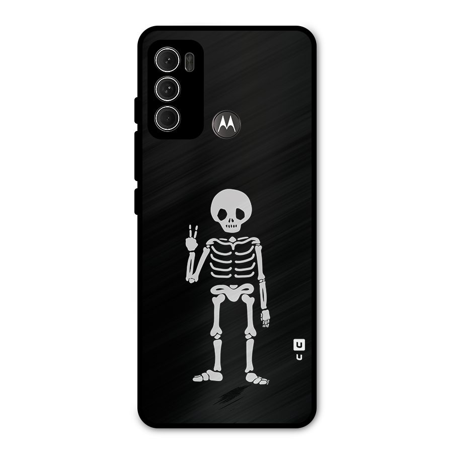 Victory Skeleton Spooky Metal Back Case for Moto G60