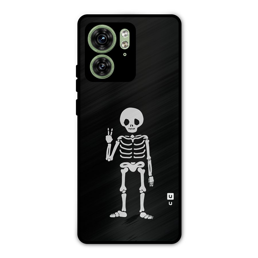 Victory Skeleton Spooky Metal Back Case for Motorola Edge 40 5G
