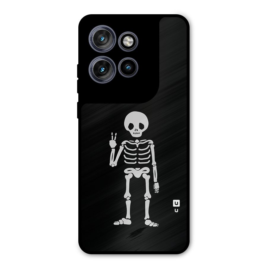 Victory Skeleton Spooky Metal Back Case for Motorola Edge 50 Neo
