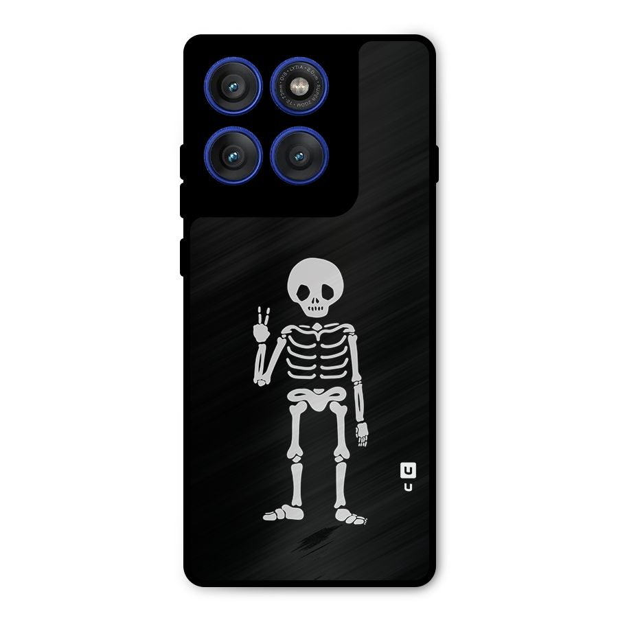Victory Skeleton Spooky Metal Back Case for Motorola Edge 60 Pro