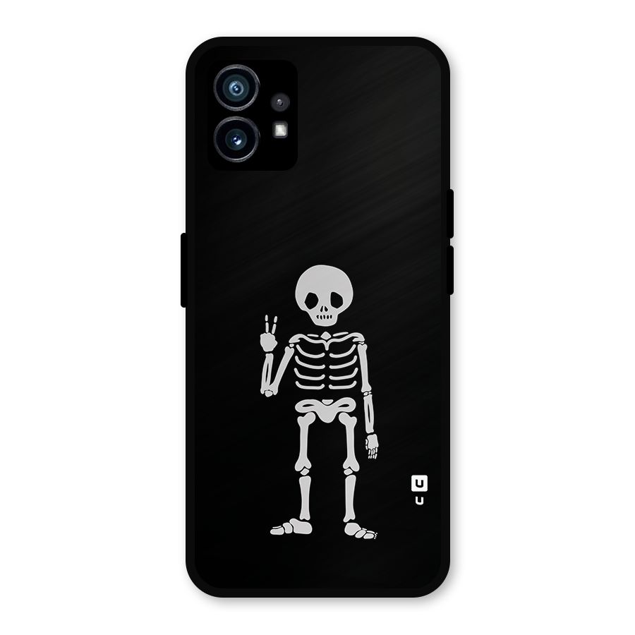 Victory Skeleton Spooky Metal Back Case for Nothing Phone 1
