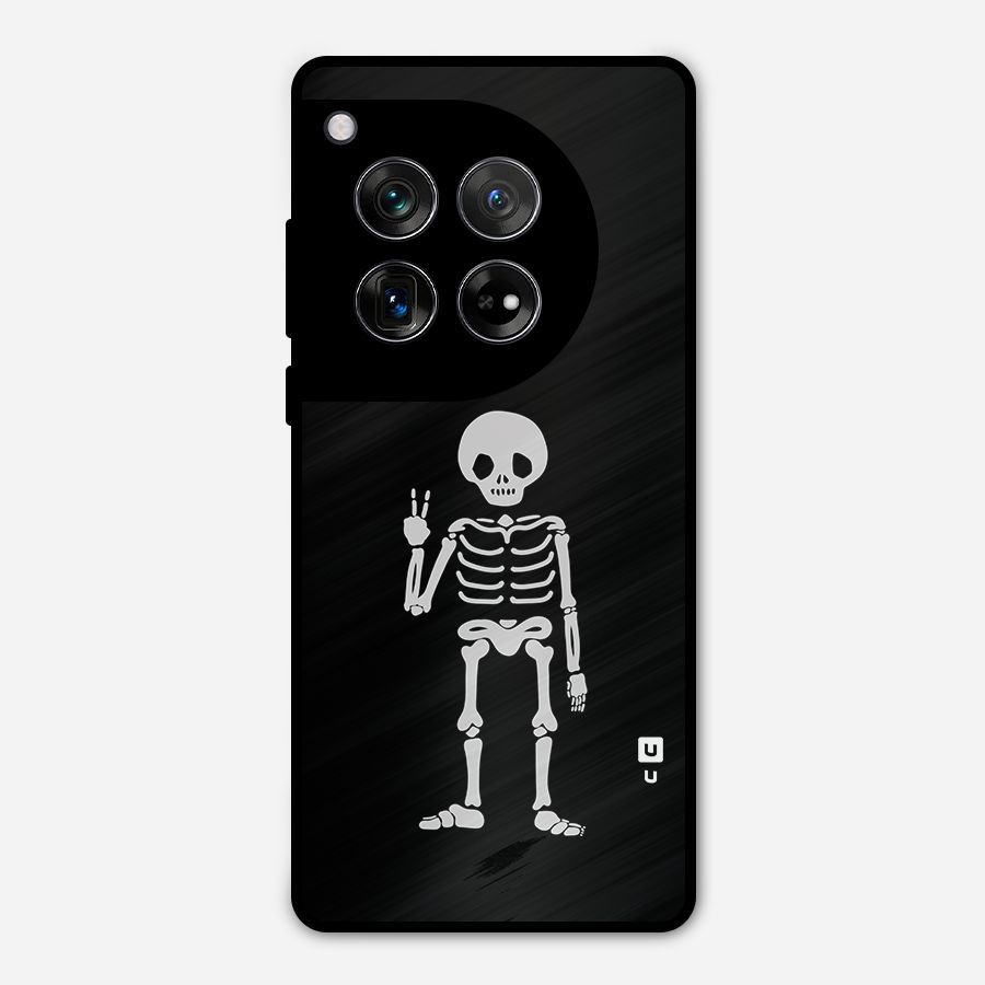 Victory Skeleton Spooky Metal Back Case for OnePlus 12
