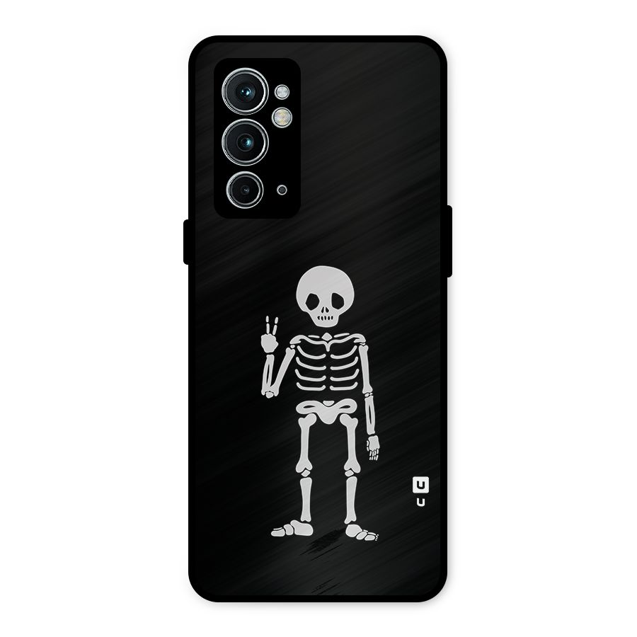 Victory Skeleton Spooky Metal Back Case for OnePlus 9RT 5G
