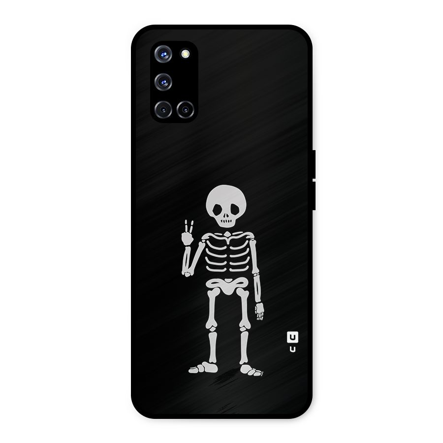 Victory Skeleton Spooky Metal Back Case for Oppo A52