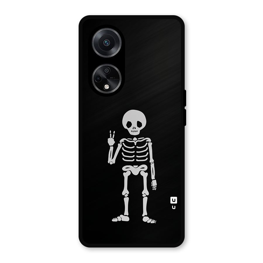 Victory Skeleton Spooky Metal Back Case for Oppo F23