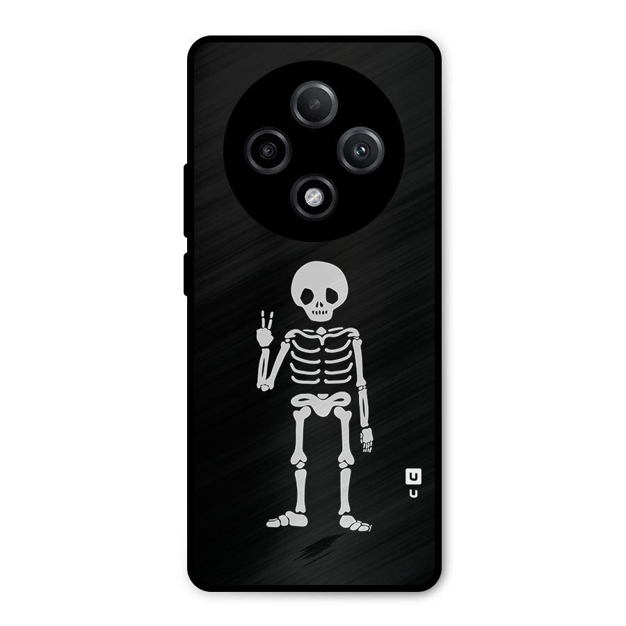 Victory Skeleton Spooky Metal Back Case for Oppo F27 Pro Plus
