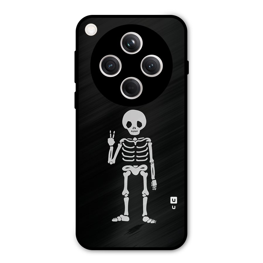 Victory Skeleton Spooky Metal Back Case for Oppo Find X8