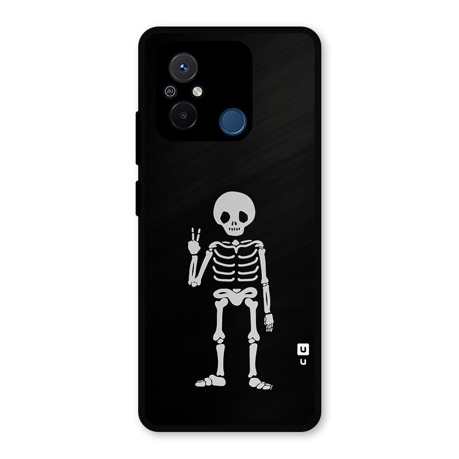 Victory Skeleton Spooky Metal Back Case for Poco C55