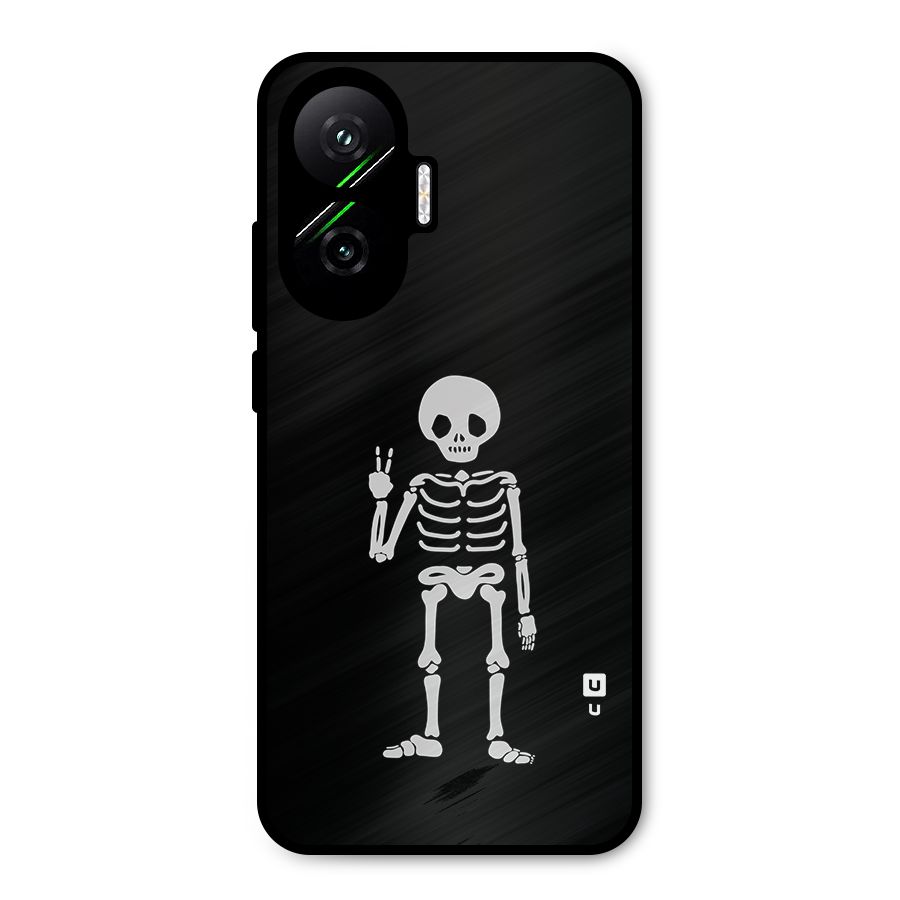 Victory Skeleton Spooky Metal Back Case for Poco F7
