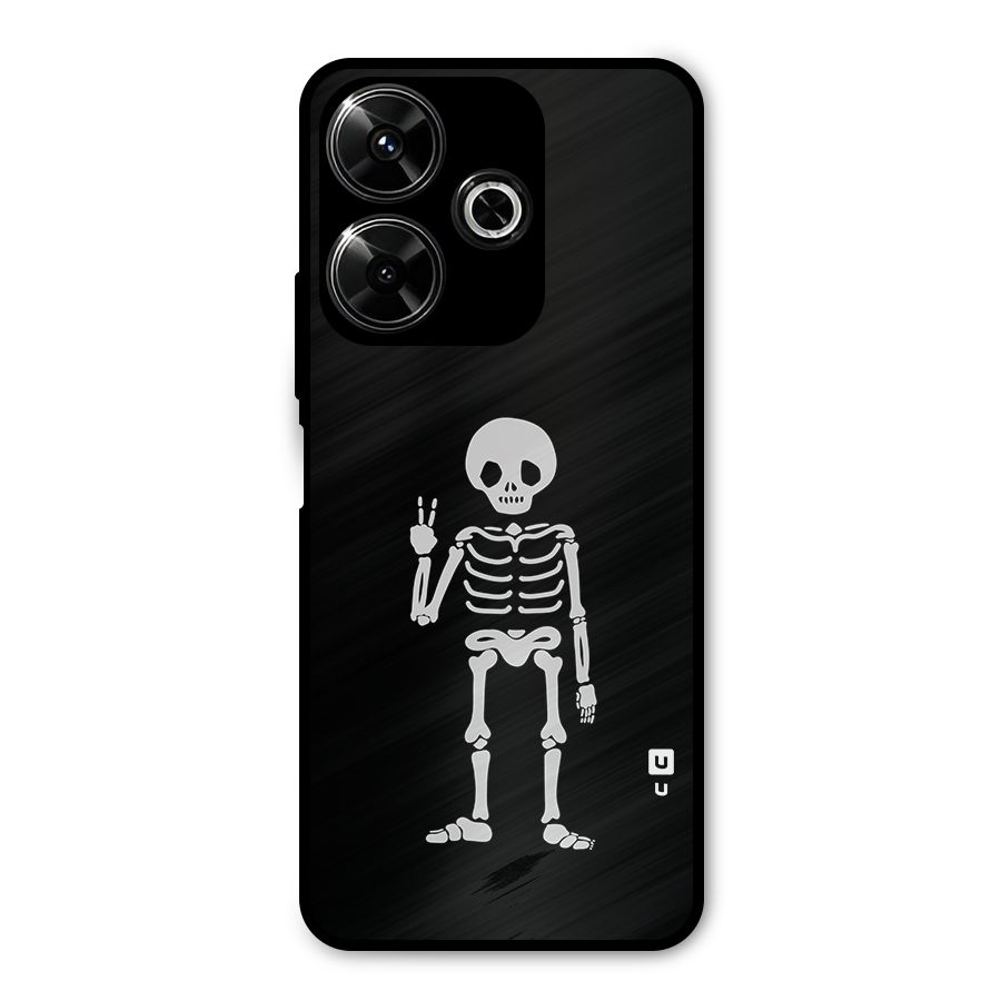 Victory Skeleton Spooky Metal Back Case for Poco M6 Plus