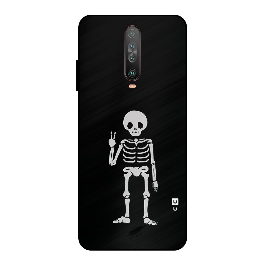 Victory Skeleton Spooky Metal Back Case for Poco X2