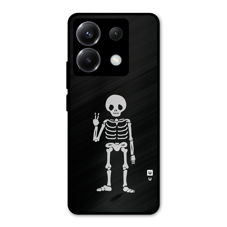 Victory Skeleton Spooky Metal Back Case for Poco X6
