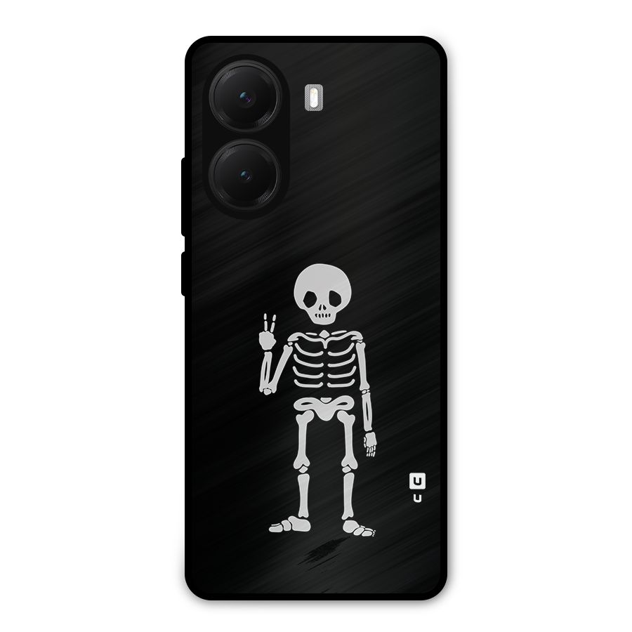 Victory Skeleton Spooky Metal Back Case for Poco X7 Pro