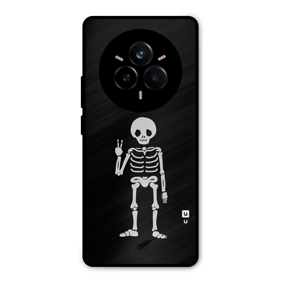 Victory Skeleton Spooky Metal Back Case for Realme 14 Pro Plus