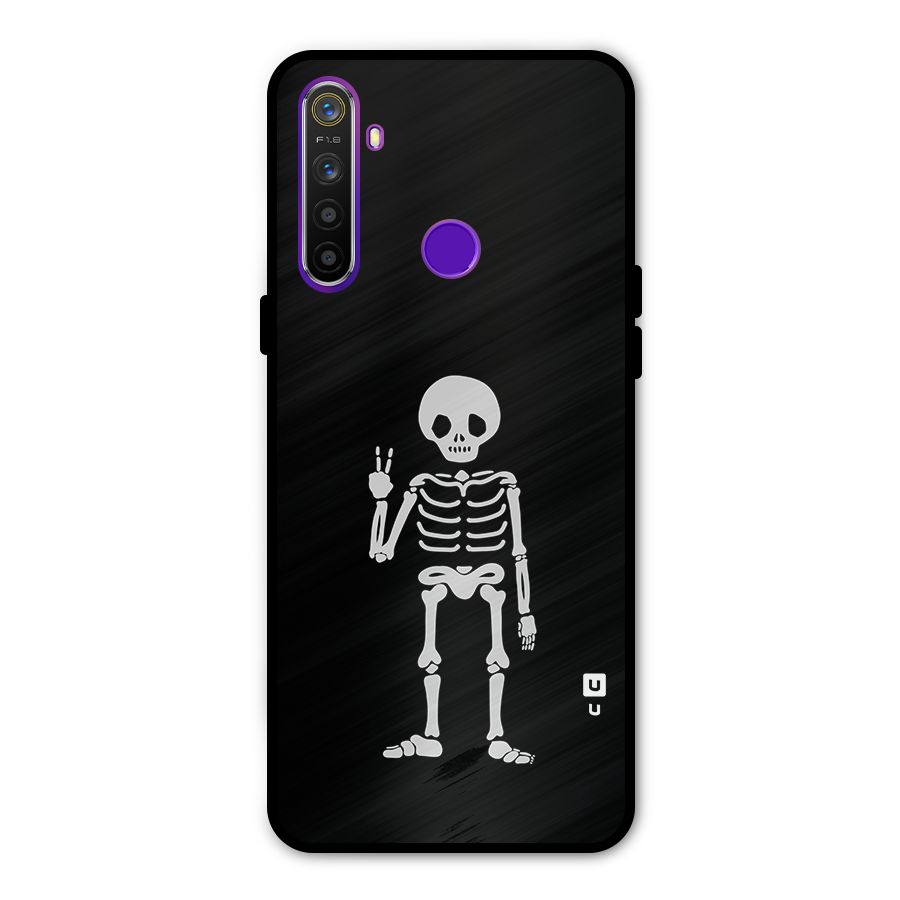 Victory Skeleton Spooky Metal Back Case for Realme 5