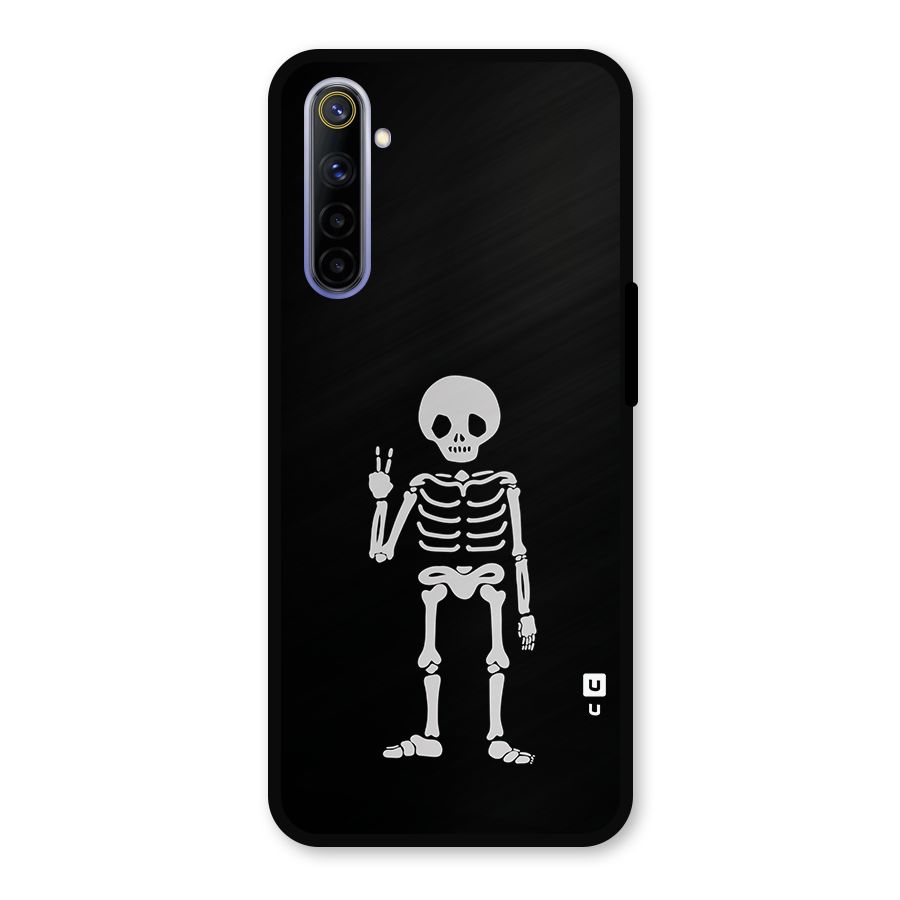 Victory Skeleton Spooky Metal Back Case for Realme 6