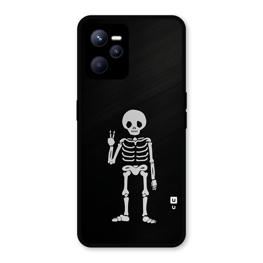 Victory Skeleton Spooky Metal Back Case for Realme C35