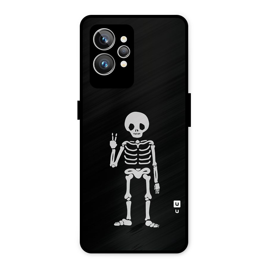 Victory Skeleton Spooky Metal Back Case for Realme GT2 Pro