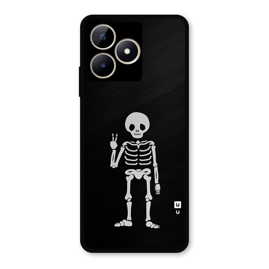 Victory Skeleton Spooky Metal Back Case for Realme Narzo N53