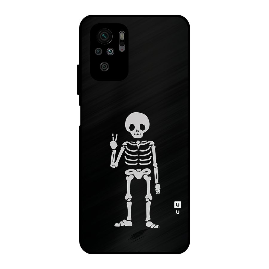 Victory Skeleton Spooky Metal Back Case for Redmi Note 10
