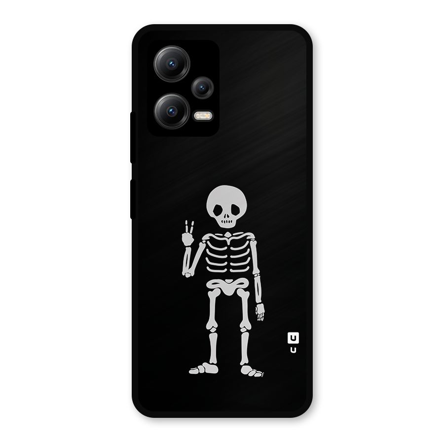 Victory Skeleton Spooky Metal Back Case for Redmi Note 12 5G